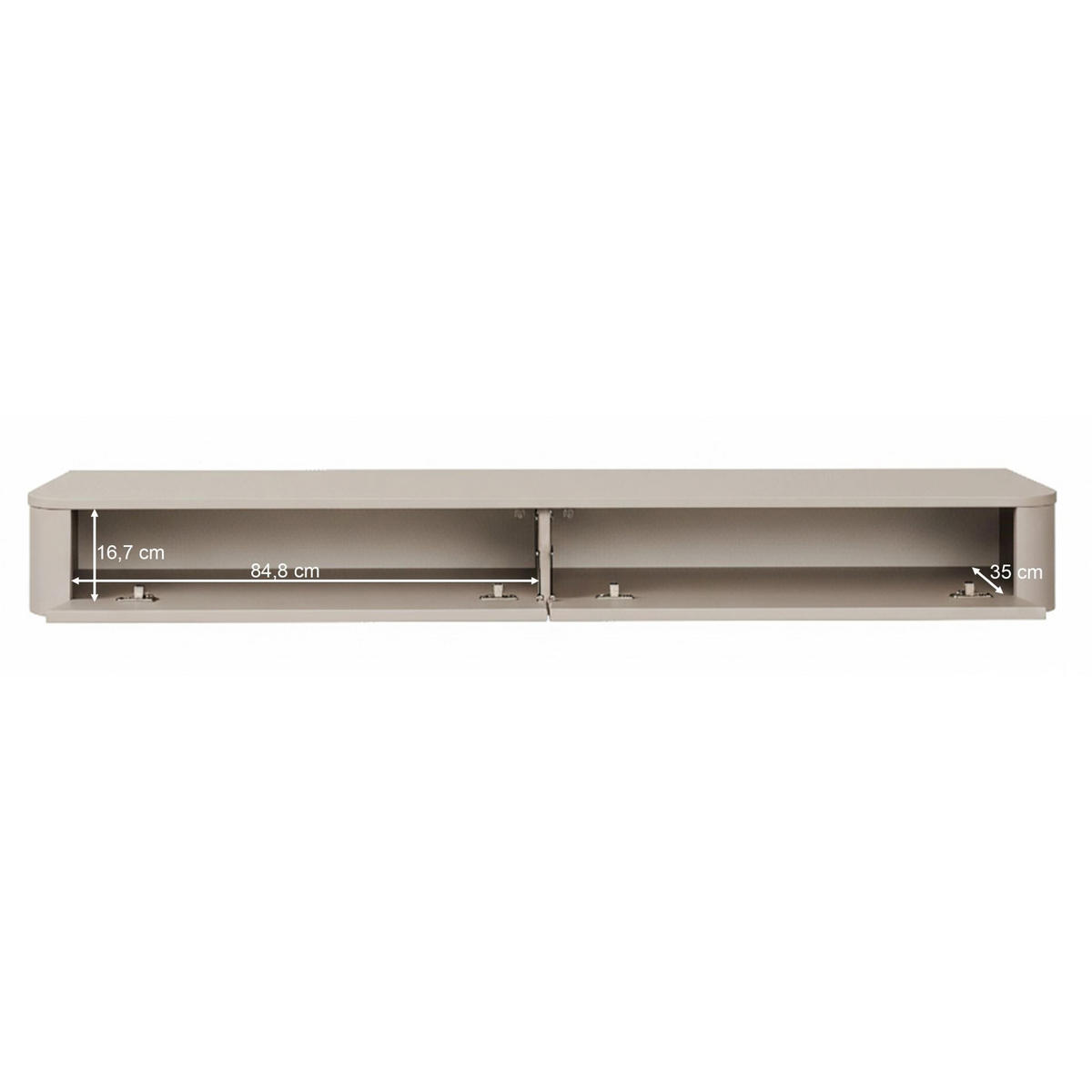 TV-BOARD Luvio Kaschmirgrau hängend 175/20/39 cm - Taupe, Holzwerkstoff (175/20/39cm) - Selsey
