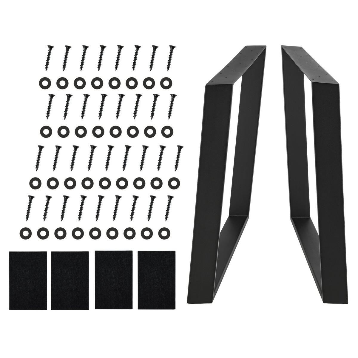 TISCHGESTELL-SET 2 TLG. Lülsfeld - Schwarz, Metall (75/72/8cm) - [en.casa]