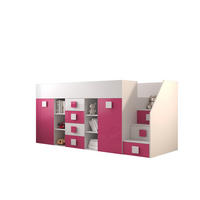 HOCHBETT 248,5/93/123 - Pink/Weiß, Holz (90/200cm) - MÖBEL KRYSPOL