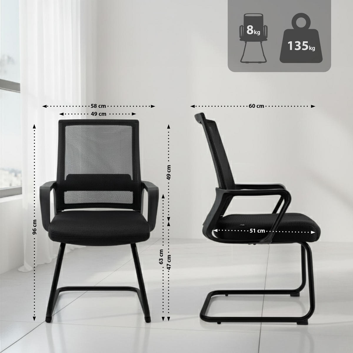 SCHWINGSTUHL Kunststoff Schwarz - Schwarz, Kunststoff (58/96/60cm) - CLP