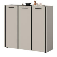 SCHUHSCHRANK Kaschmir 113 x 106 cm, Flurkommode mit Soft-Close - Kaschmir/Schwarz, Holzwerkstoff/Kunststoff (113/106/37cm) - Inn.Furn
