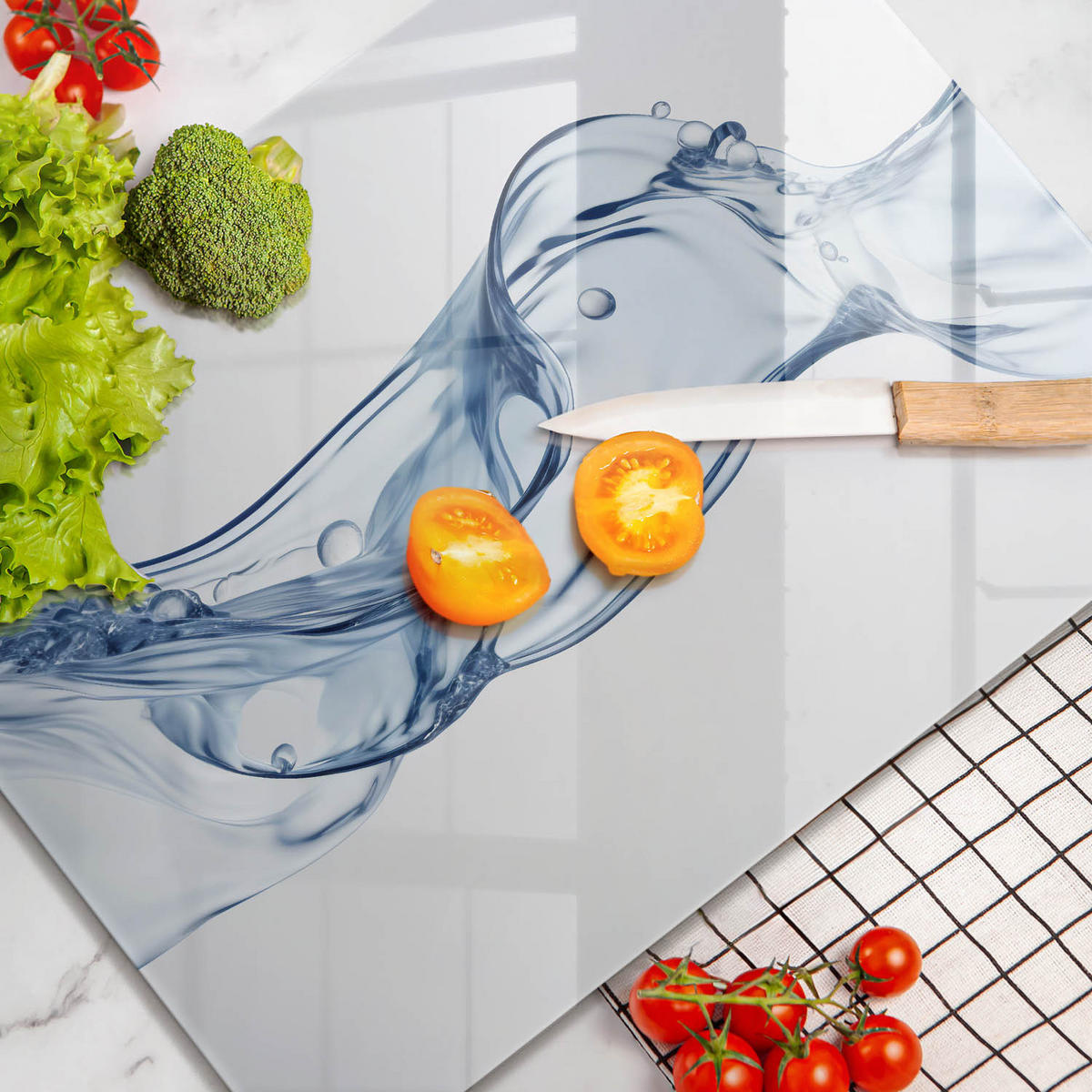 GLASPLATTE 40x52 cm Reines Wasser - Pastellgrün, Glas (40/52cm) - Wallfluent