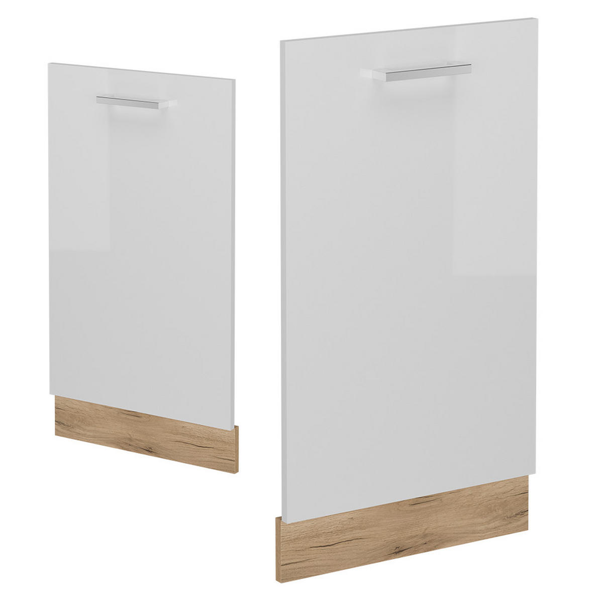 GESCHIRRSPÜLBLENDE R-Line Weiß Hochglanz 45 cm , AP Anthrazit - Honigeiche/Weiß Hochglanz, Holzwerkstoff (45/81.8/1.6cm) - Vicco