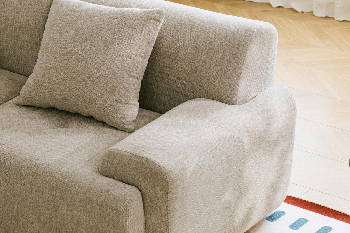 2-SITZER-SOFA Chenille Sandbeige - Sandfarben, Textil (180/73/95cm) - MILYsofa