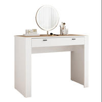 SCHMINKTISCH AVENA mit 2 Schubladen, 102 cm Weiß/Eiche - Weiß, Holzwerkstoff/Kunststoff (102/79/50cm) - Idohome