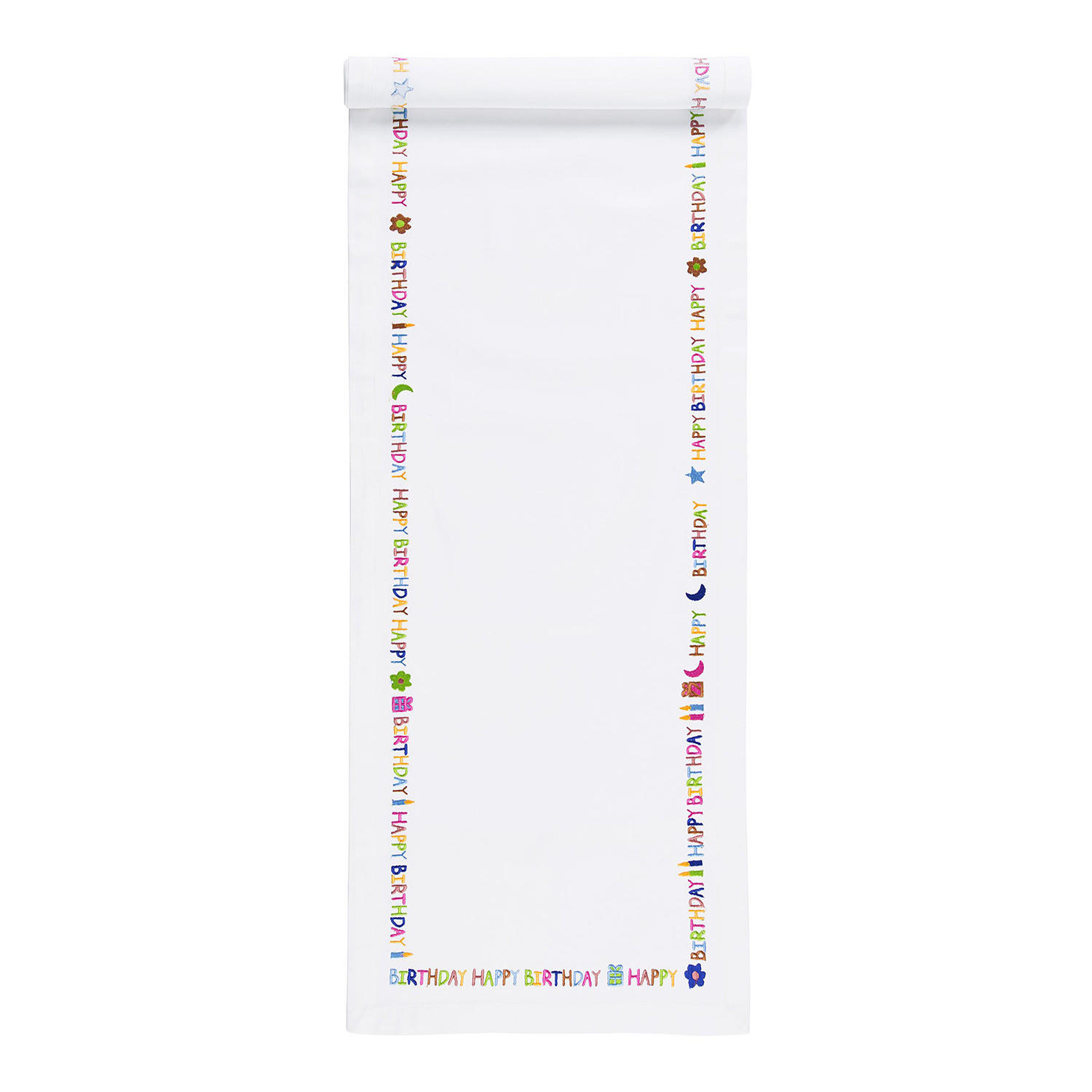 TISCHLÄUFER Happy Birthday - Weiß, Textil (40/160cm) - Butlers