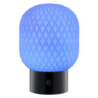 TISCHLEUCHTE Sarastro Weiß/Schwarz 13/13/20 cm - Multicolor, Glas (13/13/20cm) - Brilliant