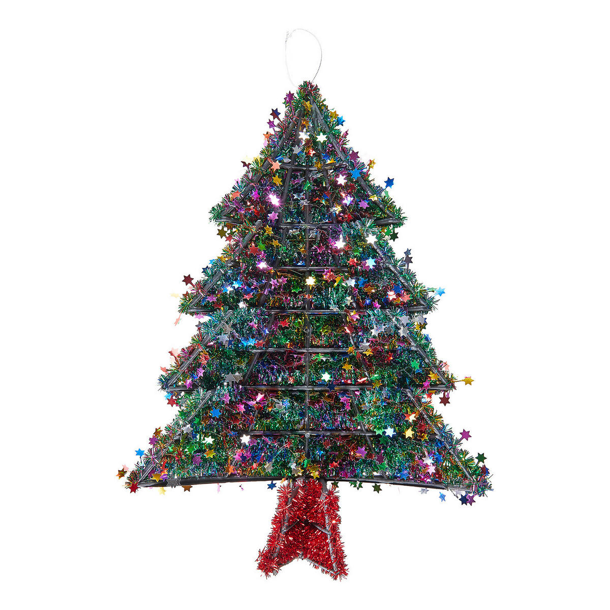 DEKO-TANNE X-Mas aus Lametta und Pailletten - Grün, Kunststoff (41/57/5cm) - Butlers