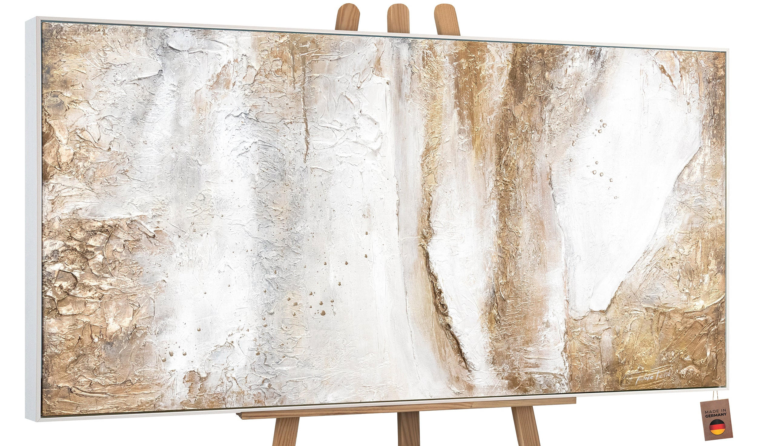 GEMÄLDE Ästhetik Schattenfugenrahmen Weiß 160x80 cm - Weiß, Holz (160/80cm) - YS-art gallery