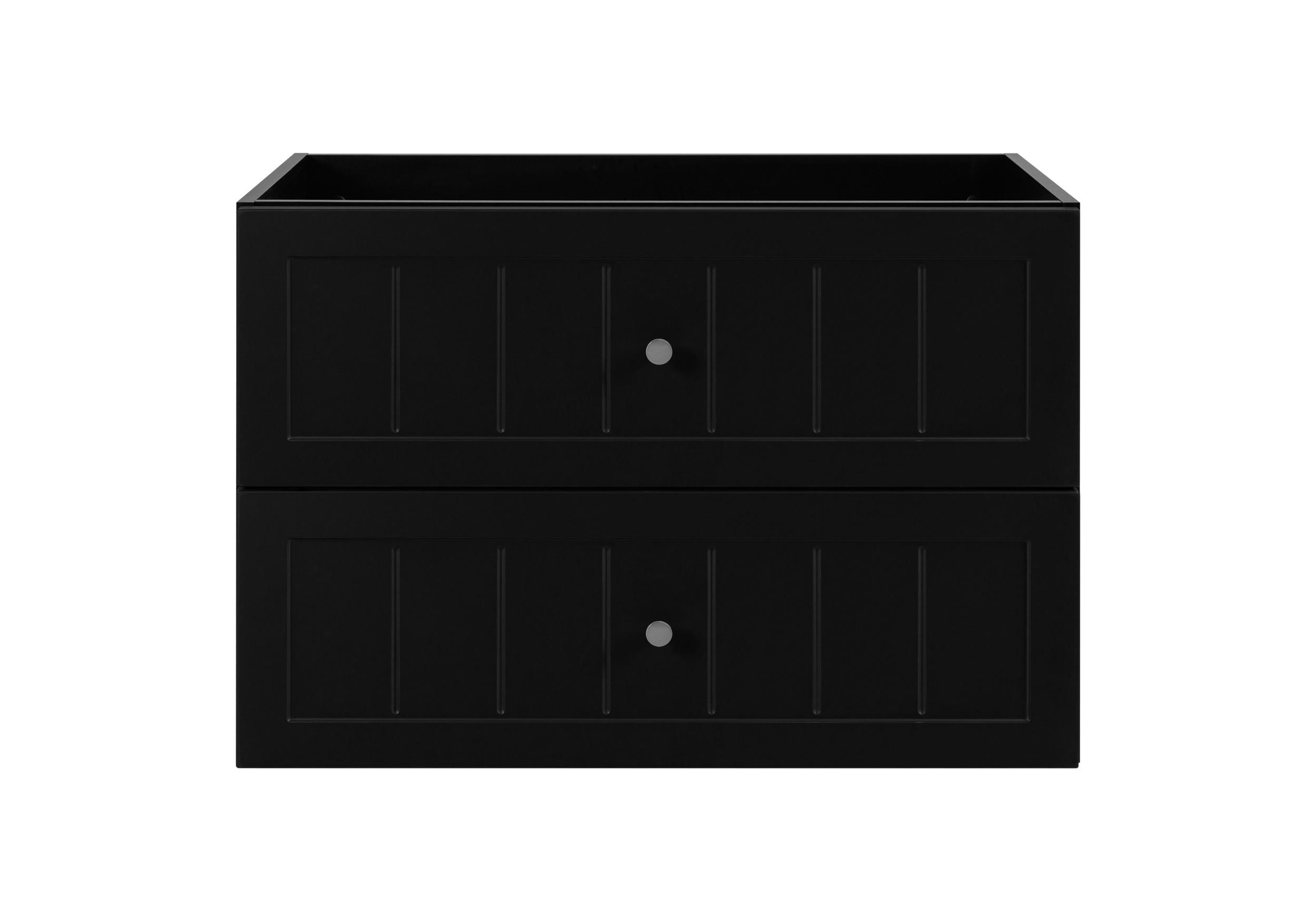 WASCHTISCHUNTERSCHRANK im klassischen Stil, schwarz, 80 x 57 x 46 cm - Silberfarben/Schwarz, Holzwerkstoff (80/57/46cm) - 3XE LIVING
