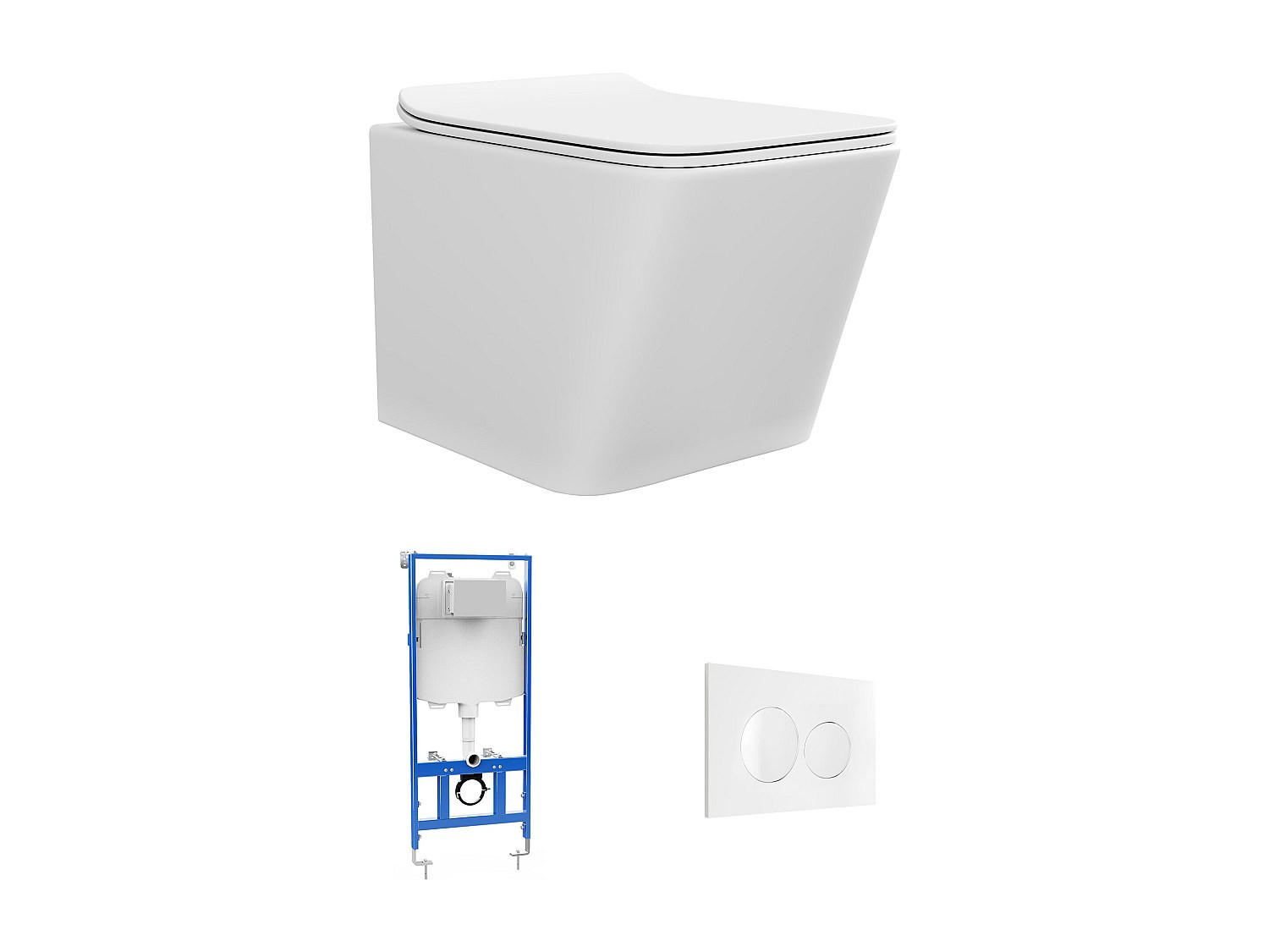 HÄNGE WC - 35.5 cm x 51.5 cm - keramik - weiß Clemona - Weiß, Keramik (35.5/34/51.5cm) - Vente-Unique