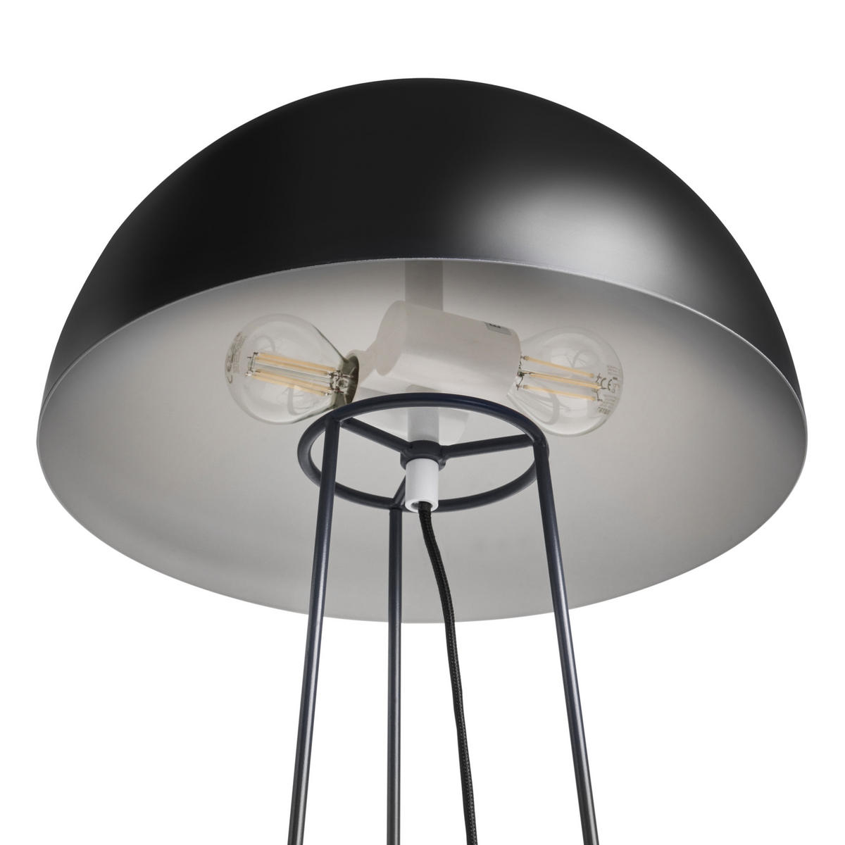 TISCHLAMPE Metall Schwarz Mopan - Schwarz, Metall (30/30/52cm) - Beliani