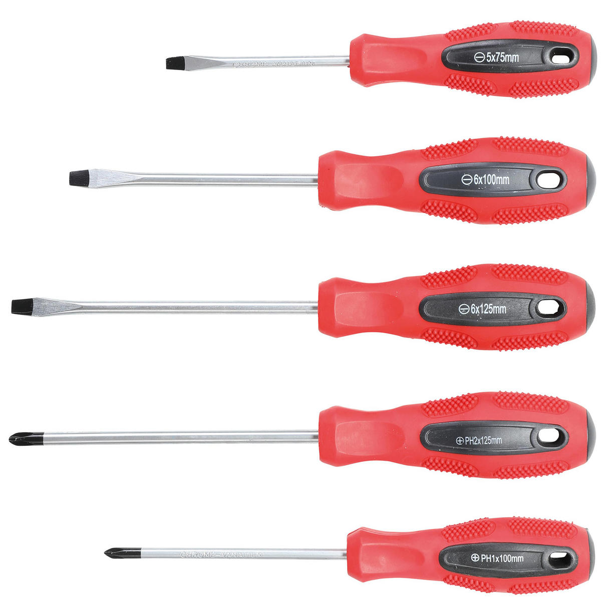 SCHRAUBENDREHER-SATZ | SCHLITZ / KREUZSCHLITZ | 5-TLG. - Multicolor, Kunststoff/Metall (1/1cm) - BGS technic