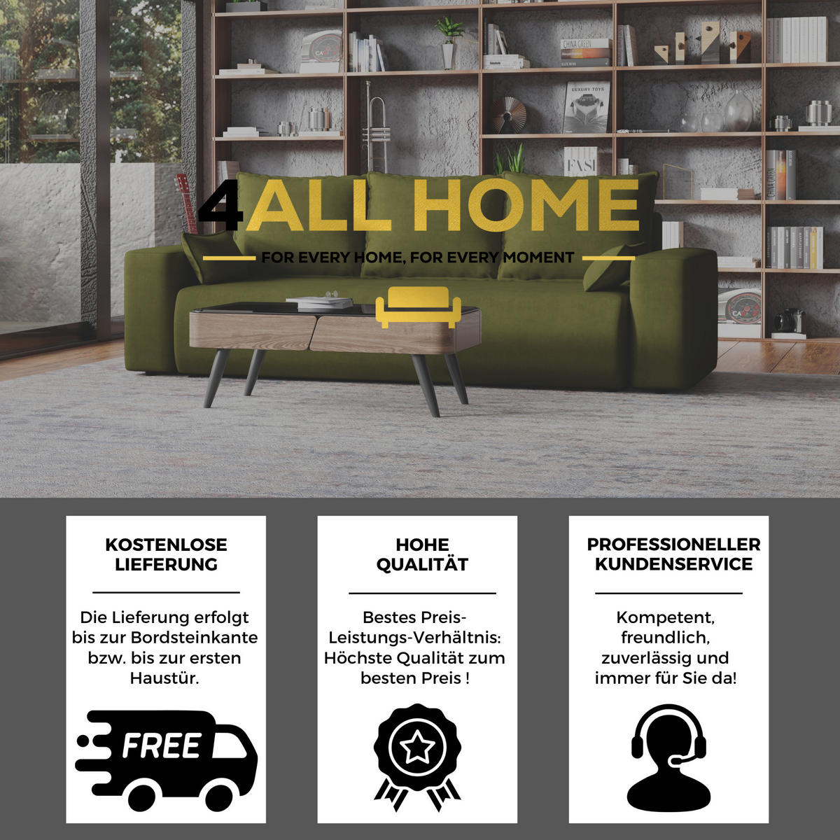 SOFA Bubi mit Bettkasten und Schlaffunktion, Velourstoff - Olivgrün, Holzwerkstoff (242/85/95cm)