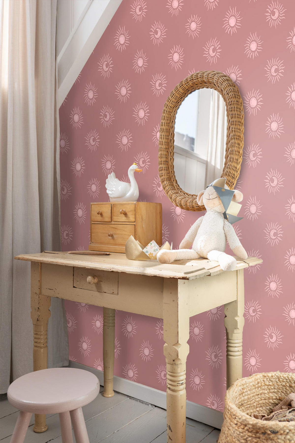 TAPETE Sonnchen 50 x 900 cm - Pink, Papier (50/900cm) - ESTAhome