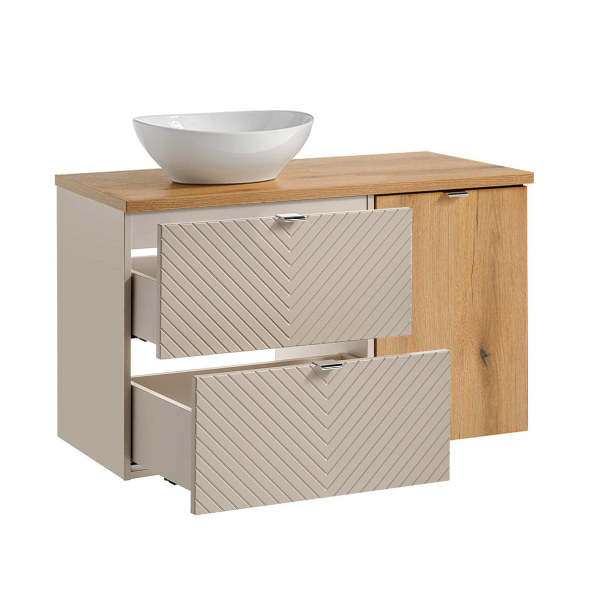 BADMÖBEL 100.4cm Manoa 2er-Set Kaschmir - Beige, Holzwerkstoff (100.4/59/40cm) - Petits-meubles