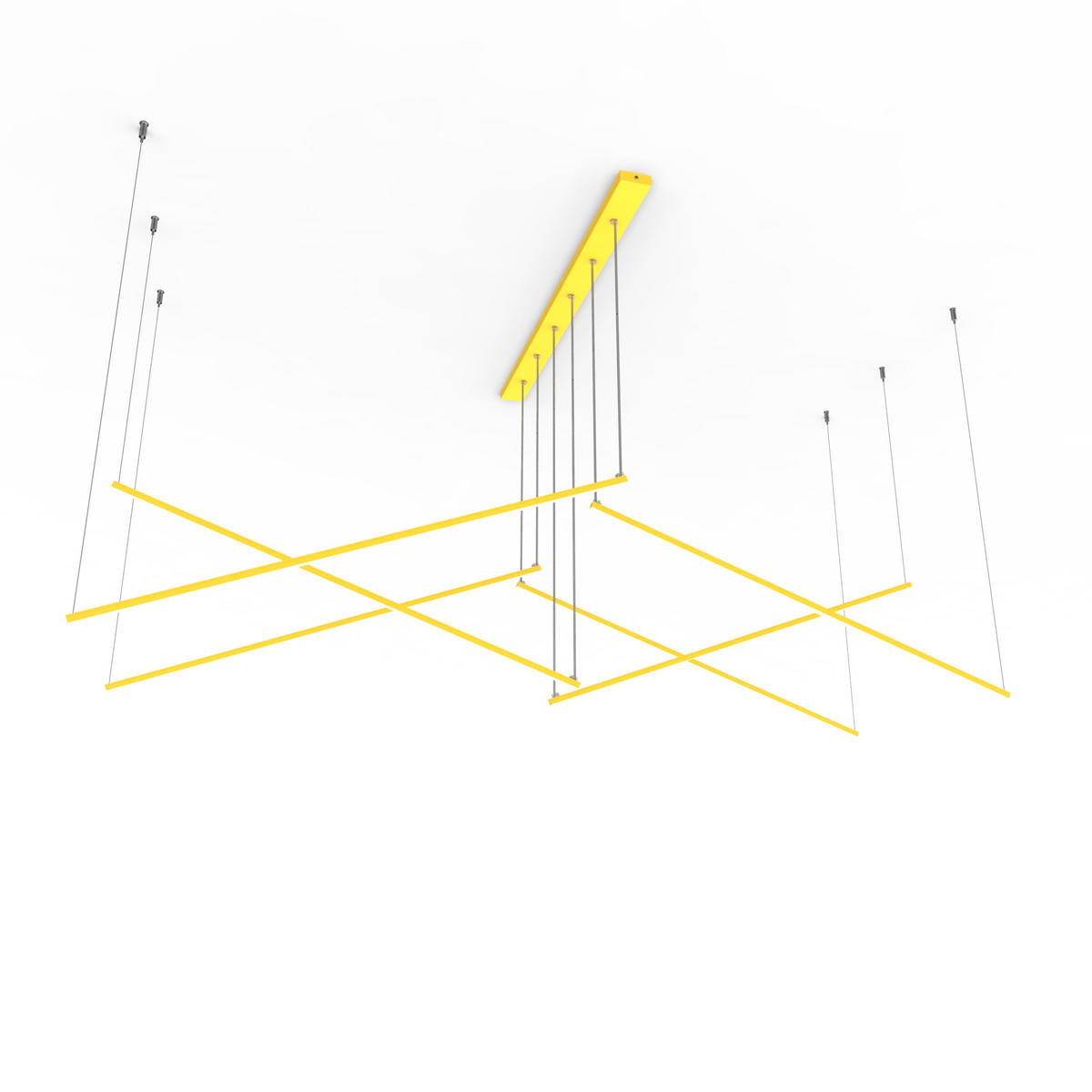 LED-HÄNGELEUCHTE - Gelb, Metall (200/100/120cm) - Lumicom