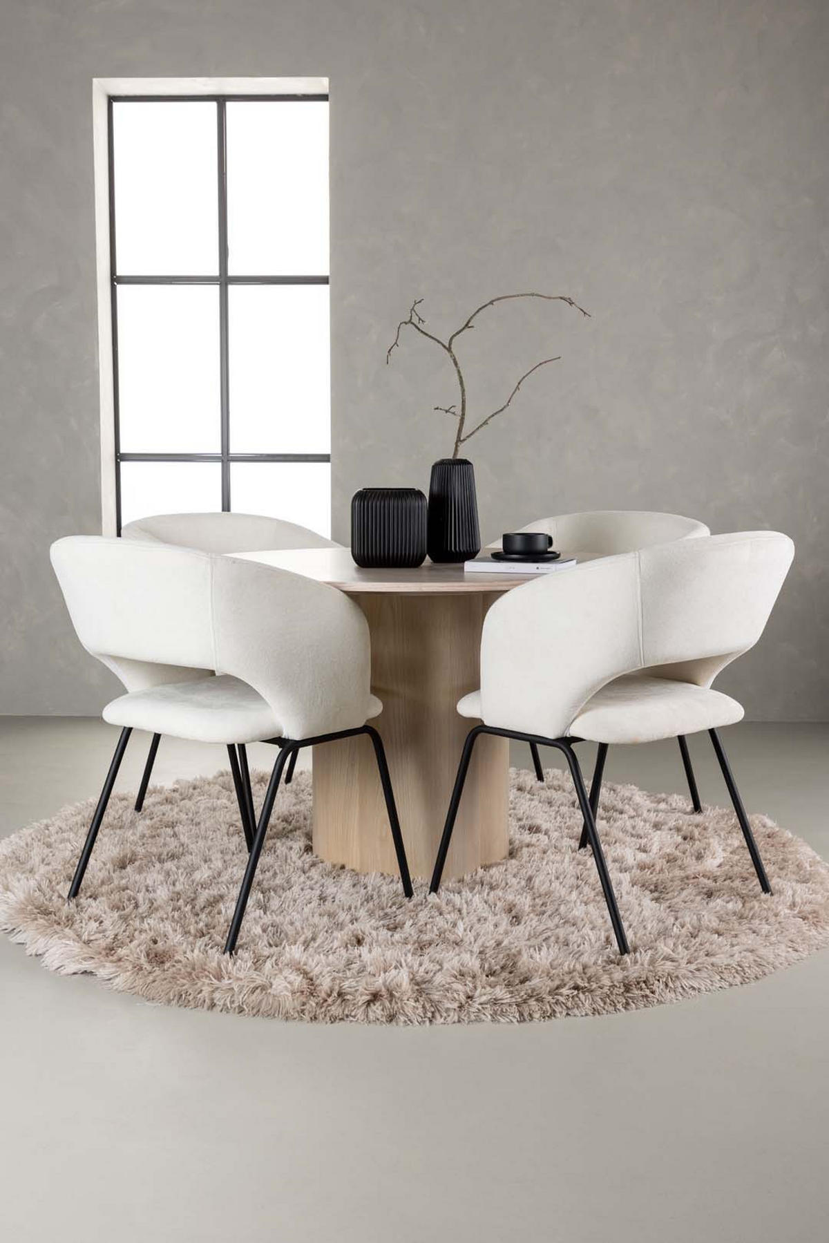 TISCHGRUPPE Whitewash - Weiß, Holzwerkstoff (110/75/110cm) - ebuy24