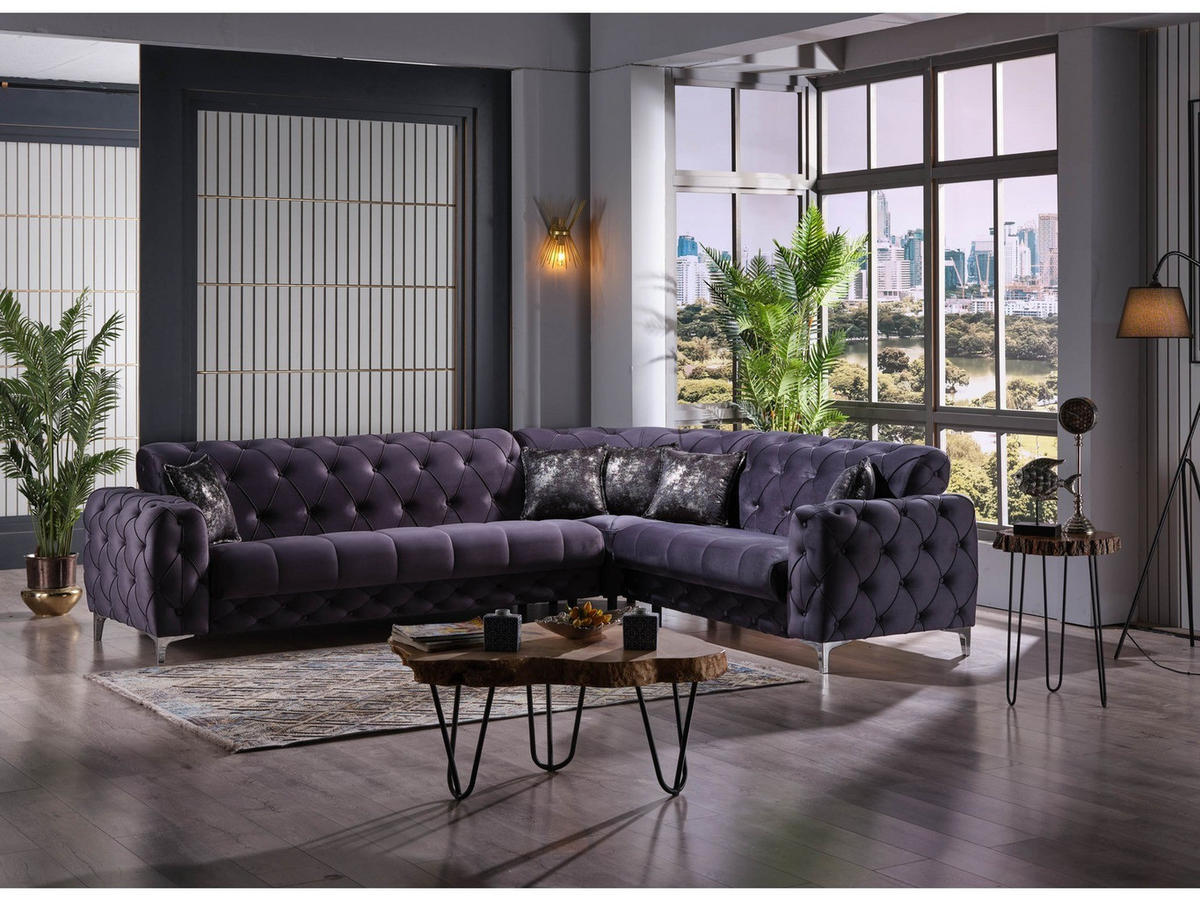 ECKSCHLAFSOFA Acelya Anthrazit - Langer Schenkel Links - Anthrazit, Holzwerkstoff/Kunststoff (315/245cm)