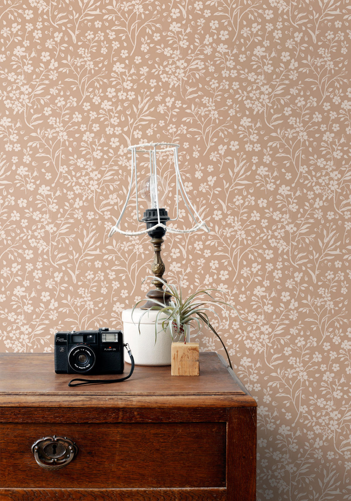 TAPETE Blumen 53 cm x 10.05 m - Terracotta, Papier (53/0.1cm) - ESTAhome