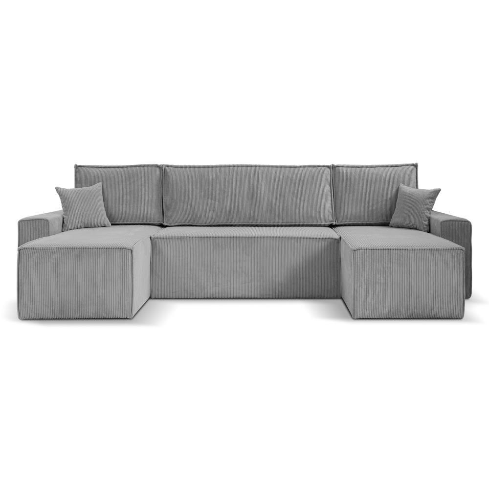 Beautysofa SEDACÍ SOUPRAVA Hektor U s funkcí spaní, světle šedá