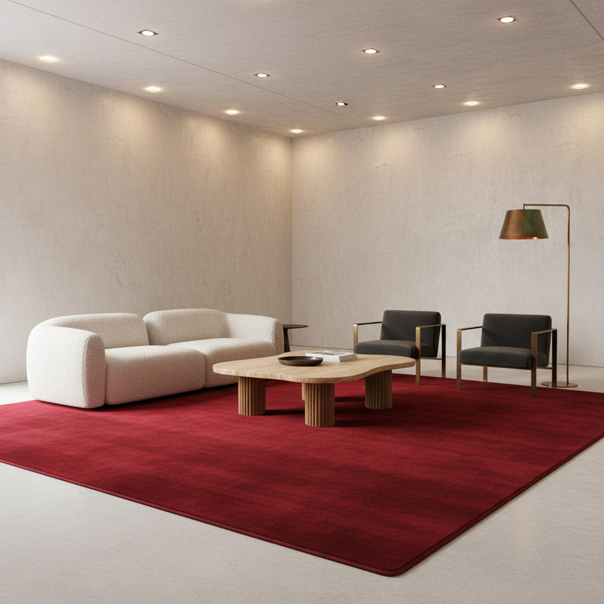 TEPPICH Kurzflor Uni-Farbe Microfaser Antirutsch Wohnzimmer waschbar Rot Läufer 60x110 - Rot, Textil (60/110cm) - KADIMA DESIGN