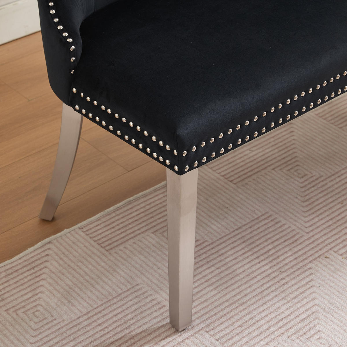 SITZBANK DE-36330 2-Sitzer mit silbernen Beinen Schwarz - Schwarz, Metall (116/89.5/58cm) - ComfortXL