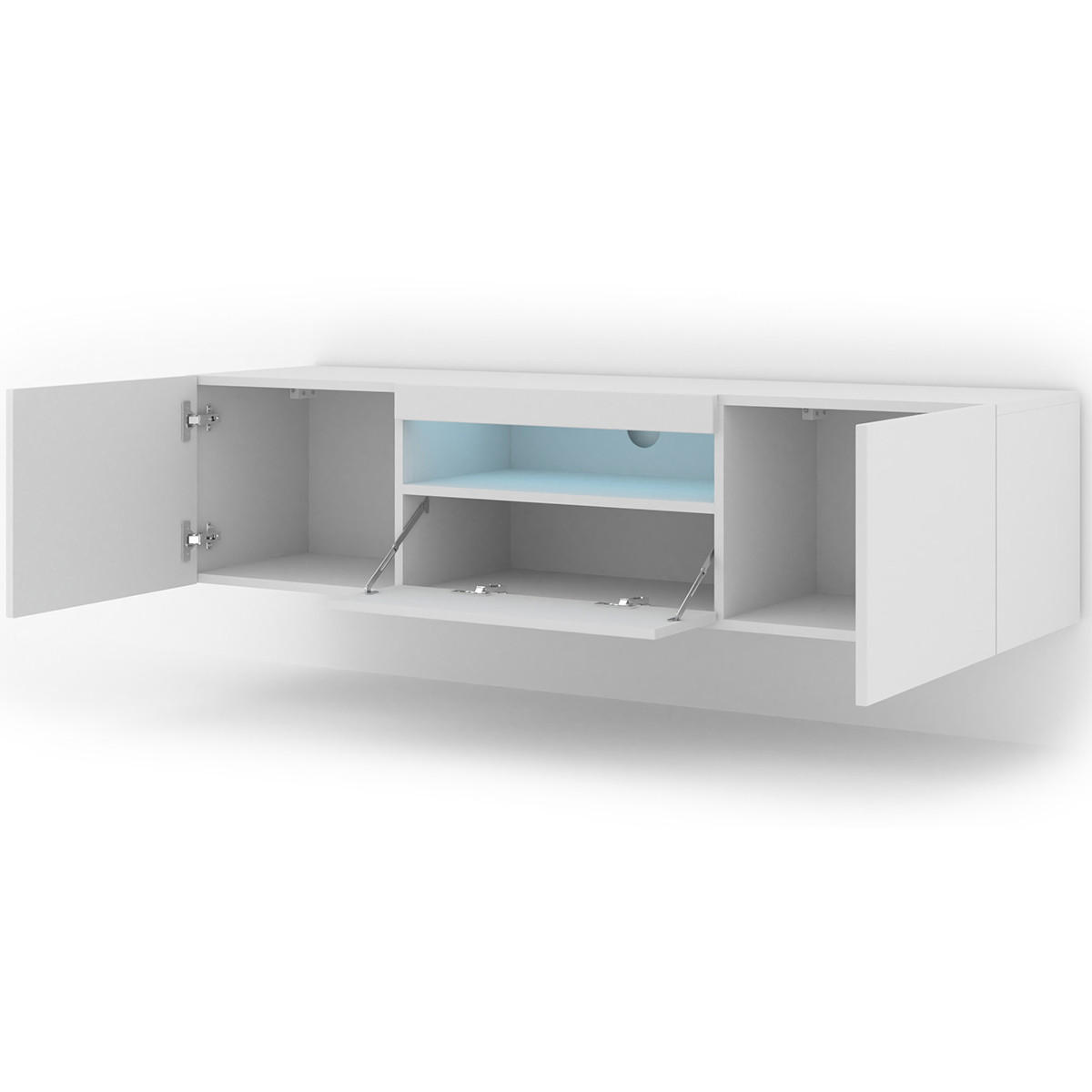 TV-MÖBEL Aurus Weiß - Weiß, Holzwerkstoff (150/36/37cm) - Petits-meubles