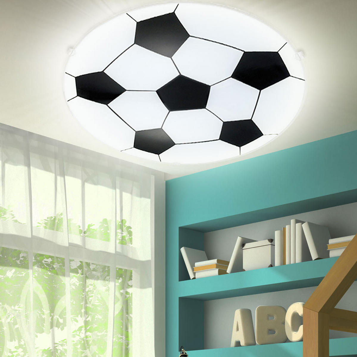 LED DECKENLEUCHTE Metall Schwarz Weiß - Weiß, Metall (25/25/8cm) - Globo Lighting