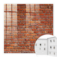 SCHLÜSSELBOX Weiß 30x30 cm – Türöffnung nach rechts - Ziegelmauer - Rot, Metall (30/30/5cm) - TULUP
