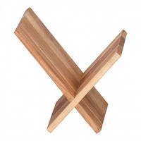 ZEITUNGSSTÄNDER Massivholz Handgefertigt X-Form, Beige 29x28x31 cm - Beige/Braun, Holz (29/31/28cm) - KADIMA DESIGN