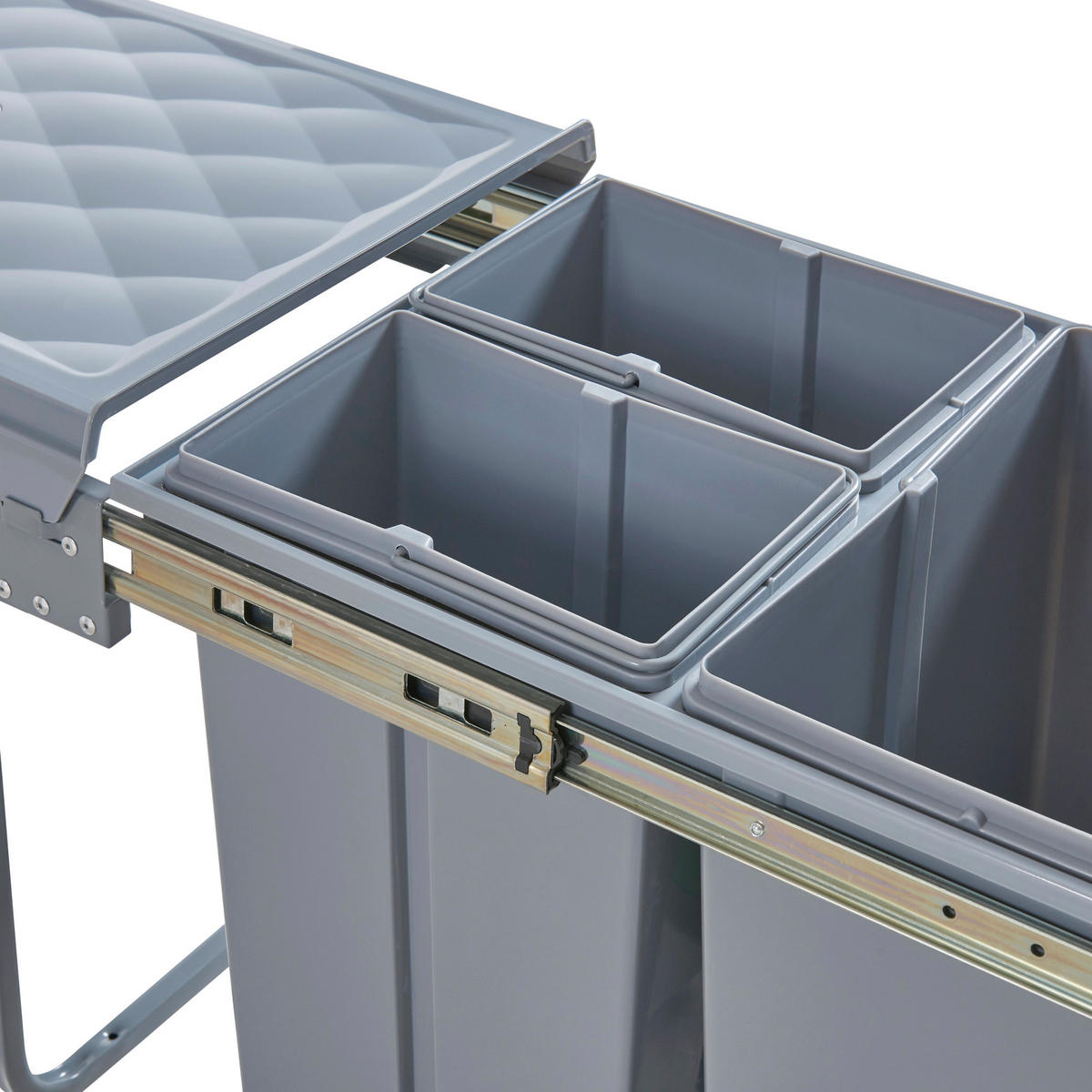 VESTAVĚNÝ KOŠ NA ODPAD Froland - šedá, kov/plast (48/42/34cm) - [en.casa]