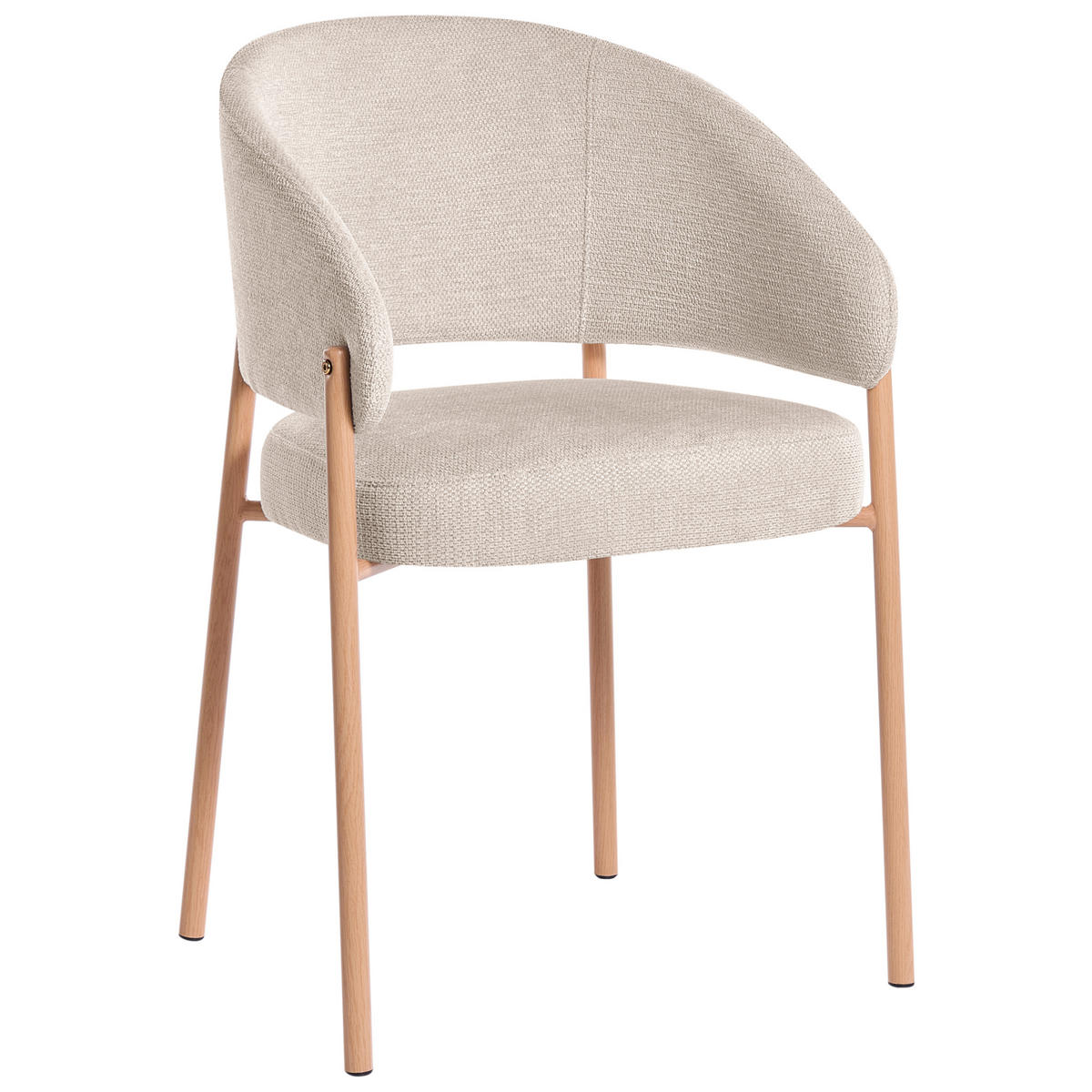 ESSZIMMERSTUHL 2er Set Stoff Hellbeige Zane - Beige/Braun, Textil/Metall (58/84/58cm) - Beliani