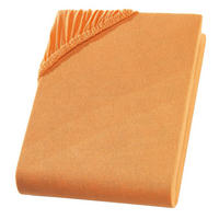 JERSEY-SPANNBETTLAKEN 200x200 cm aus 100% Baumwolle, Bettlaken Orange Uni - Orange, Textil (200/200cm) - Carpe Sonno