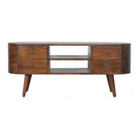 TV-ELEMENT in Kastanien-Finish - Messingfarben/Braun, Holz/Metall (110/47/35cm) - Artisan Furniture