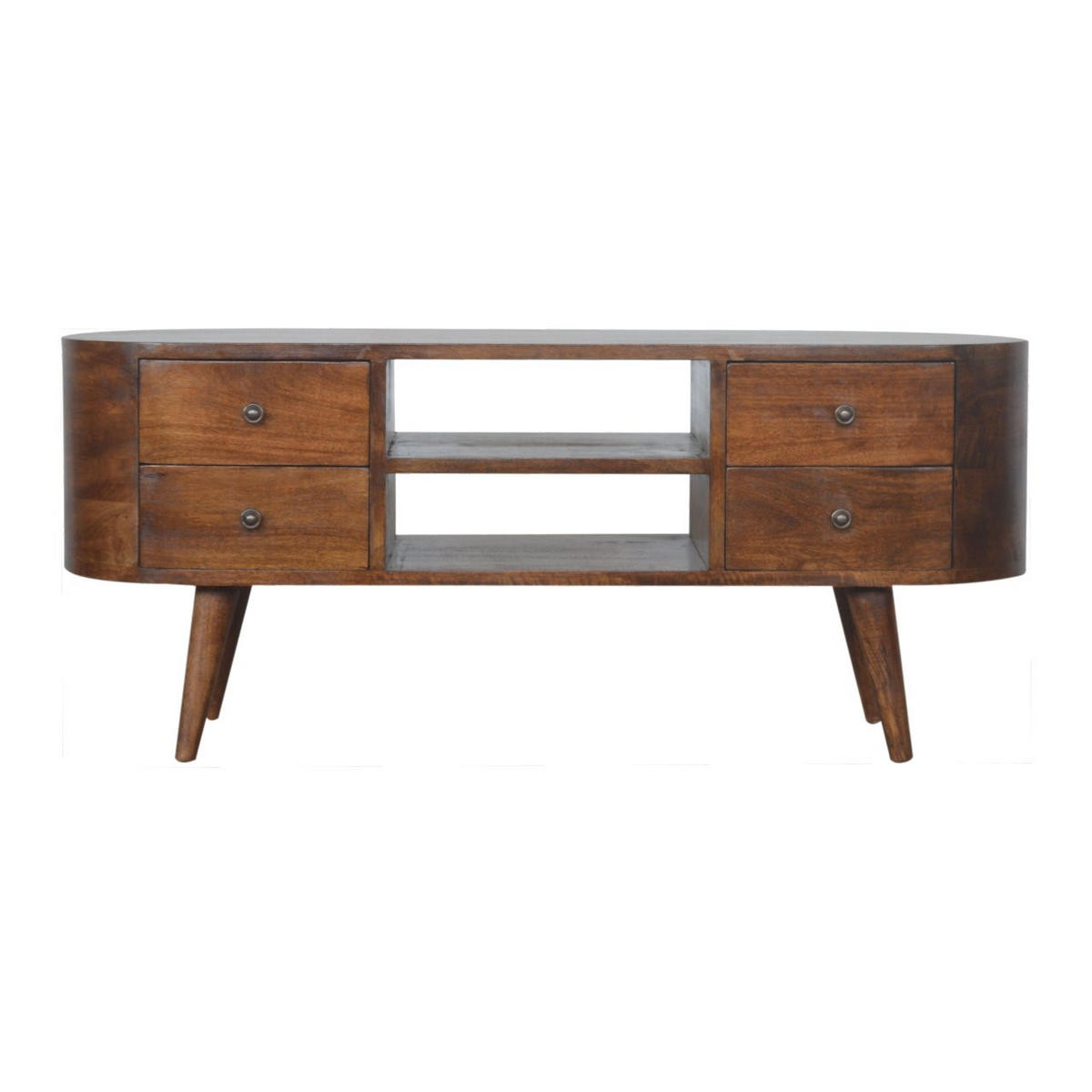 TV-ELEMENT in Kastanien-Finish - Messingfarben/Braun, Holz/Metall (110/47/35cm) - Artisan Furniture