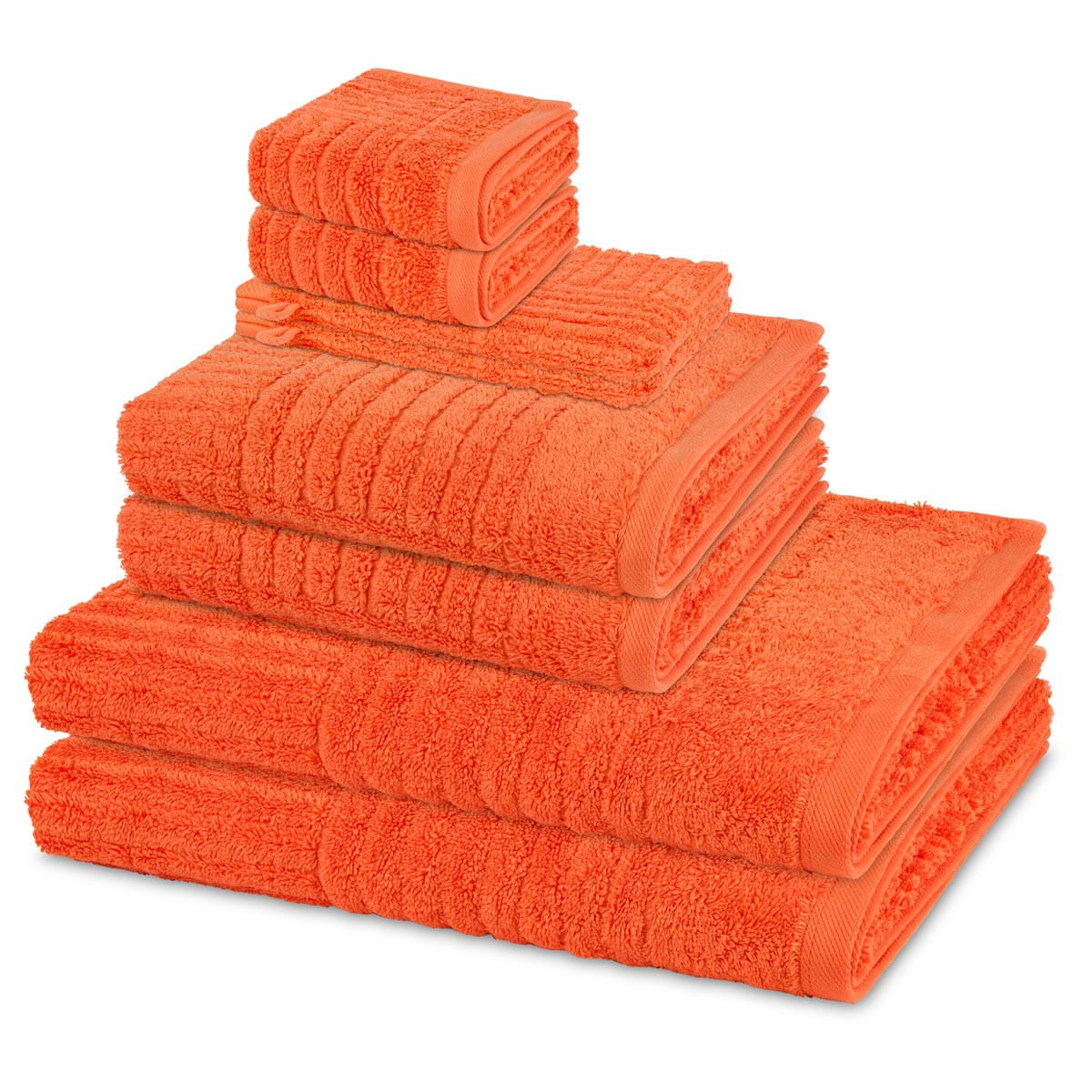 FROTTIERSET Carre 8-teilig - Orange, Textil (50/100cm) - Ross
