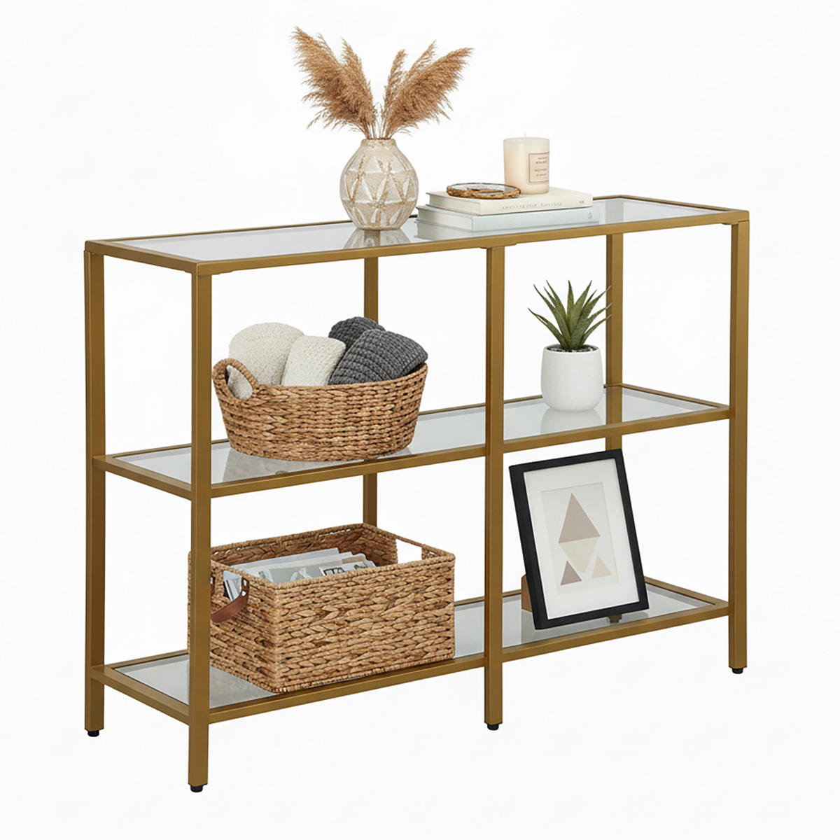 KONSOLENTISCH - Multicolor, Glas/Metall (30/100/73cm) - Relaxdays