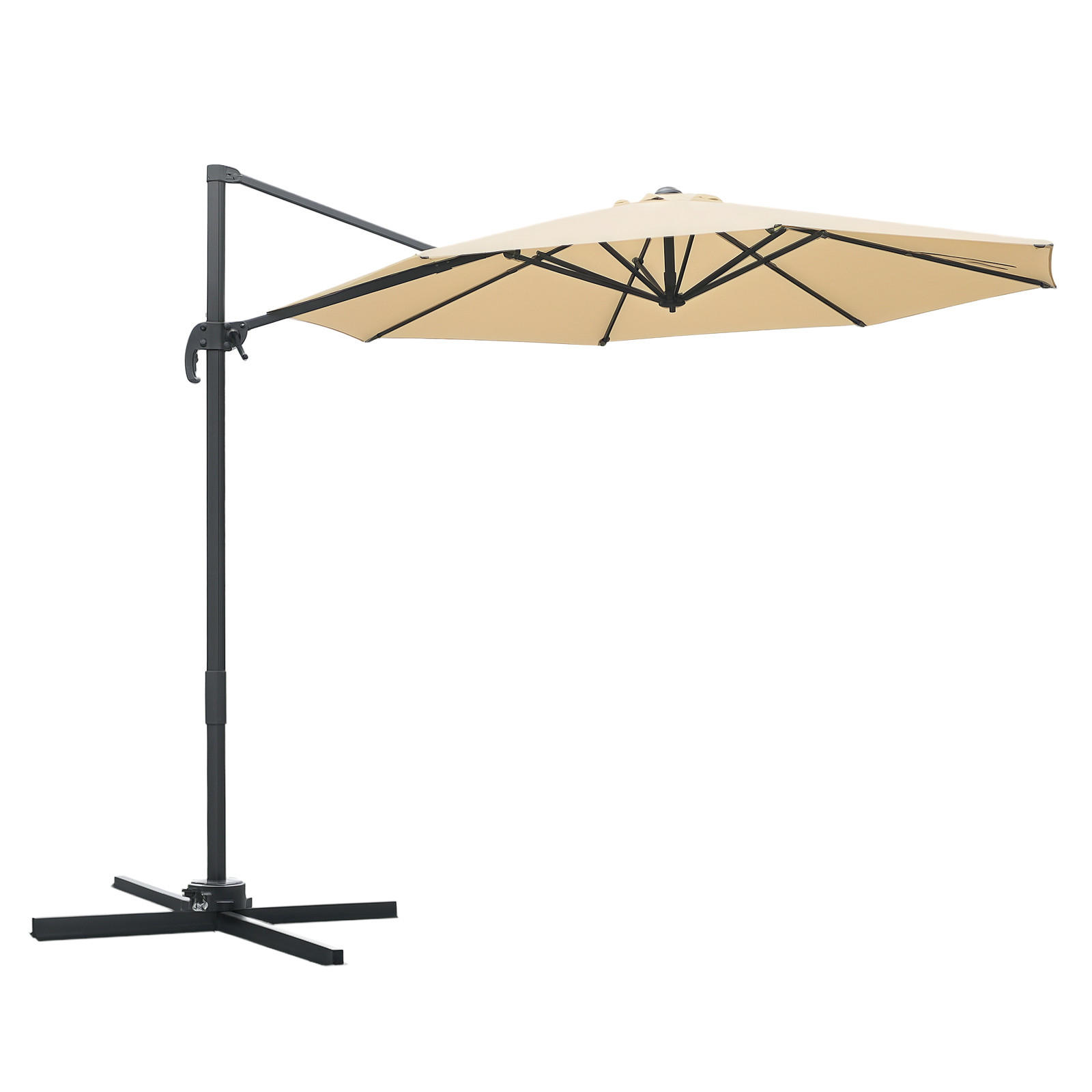 AMPELSCHIRM DE-11457 360° drehbar & neigbar mit Kurbel Creme - Beige, Textil (295/295cm) - ComfortXL