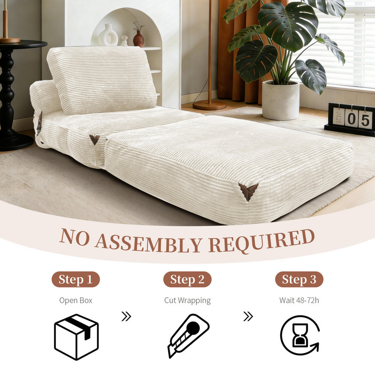 SITZSACK 87x86x40cm Stauraum Quasten - Weiß, Textil (86/33/87cm) - Raelunyi