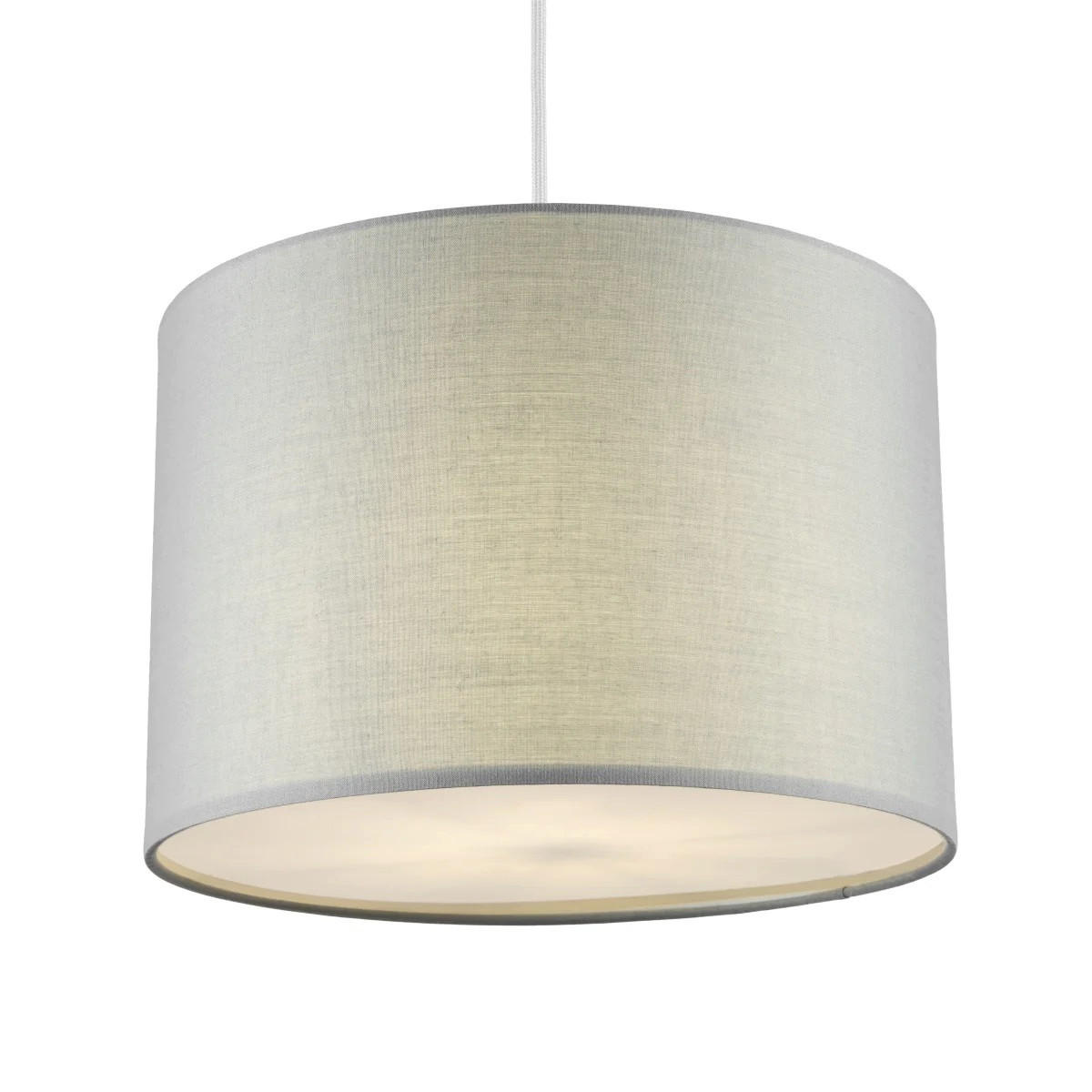 DECKENLAMPENSCHIRM LUCIA Grauer Stoff mit mattiertem Diffusor - Grau, Textil (30/30/20cm) - CGC Europe