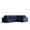 GARTENECKSOFA Für Den Garten SONNE Marineblau Links - Blau, Holz (246/73/181cm) - Kaiser Möbel