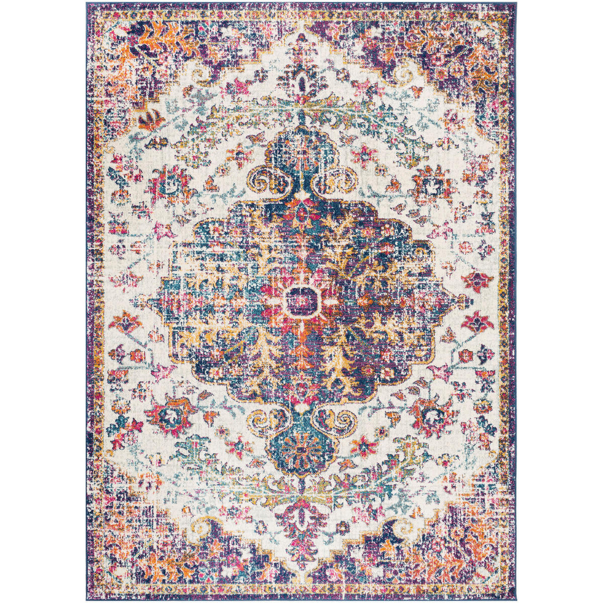 VINTAGE-TEPPICH 160/220 cm Mehrfarbig - Blau/Multicolor, Naturmaterialien/Textil (160/220cm) - LIVABLISS