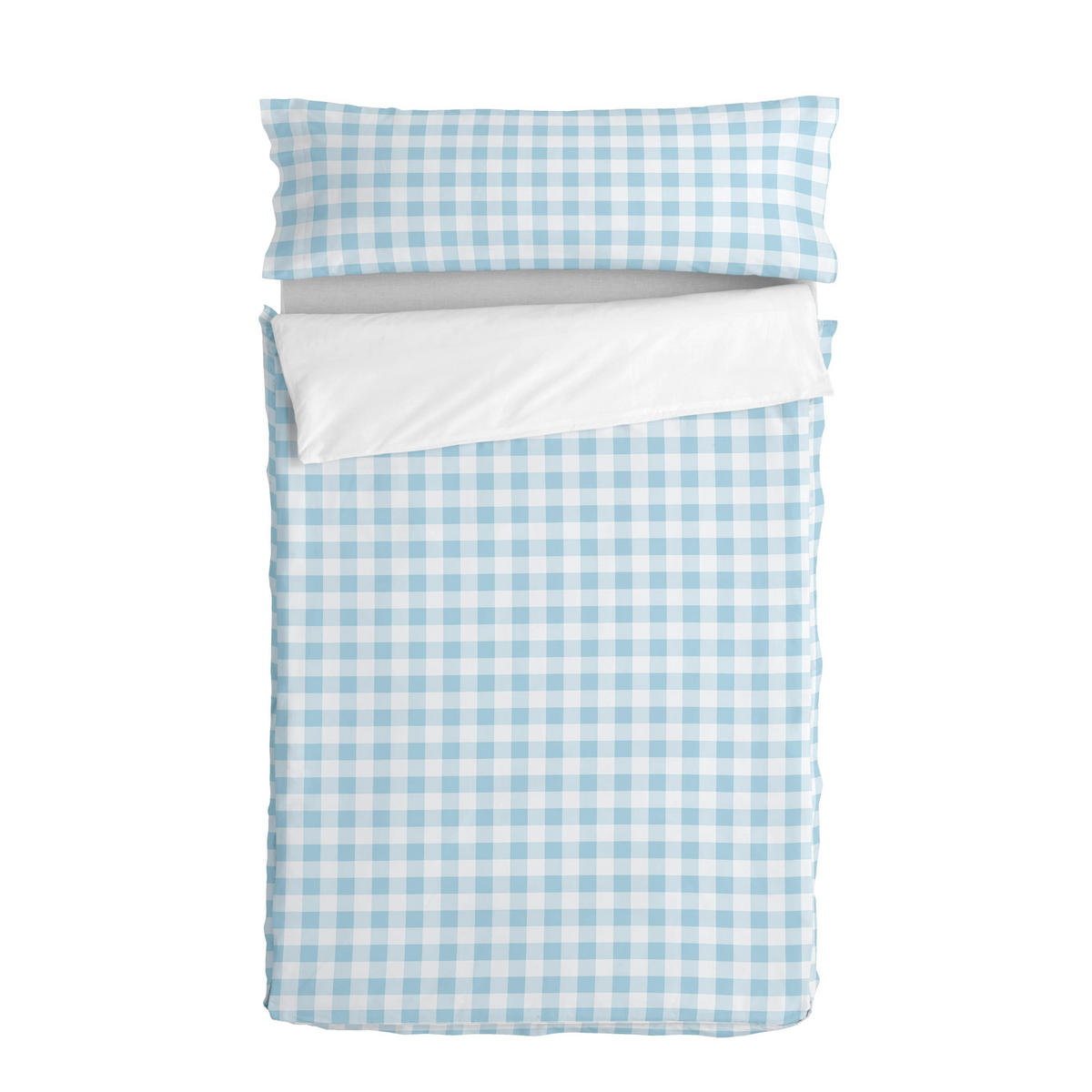 NORDIC-SACK vichy 105x200 cm ohne füllung blau - Blau, Textil (105/200cm) - Happy Friday