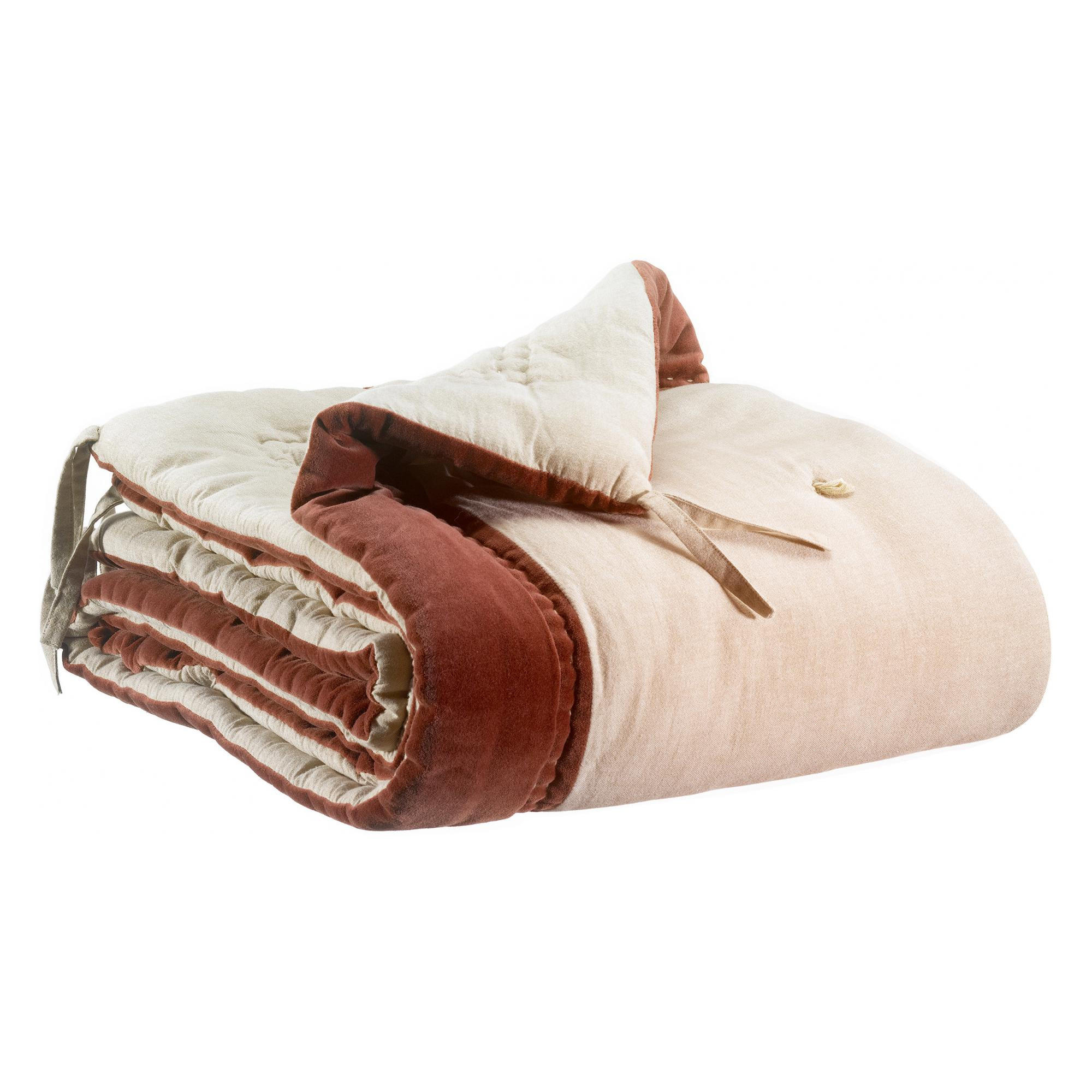 CHAMBRAY-STEPPDECKE Elise tabakfarben 80 x 180 cm - Braun, Textil (80/180cm) - Vivaraise
