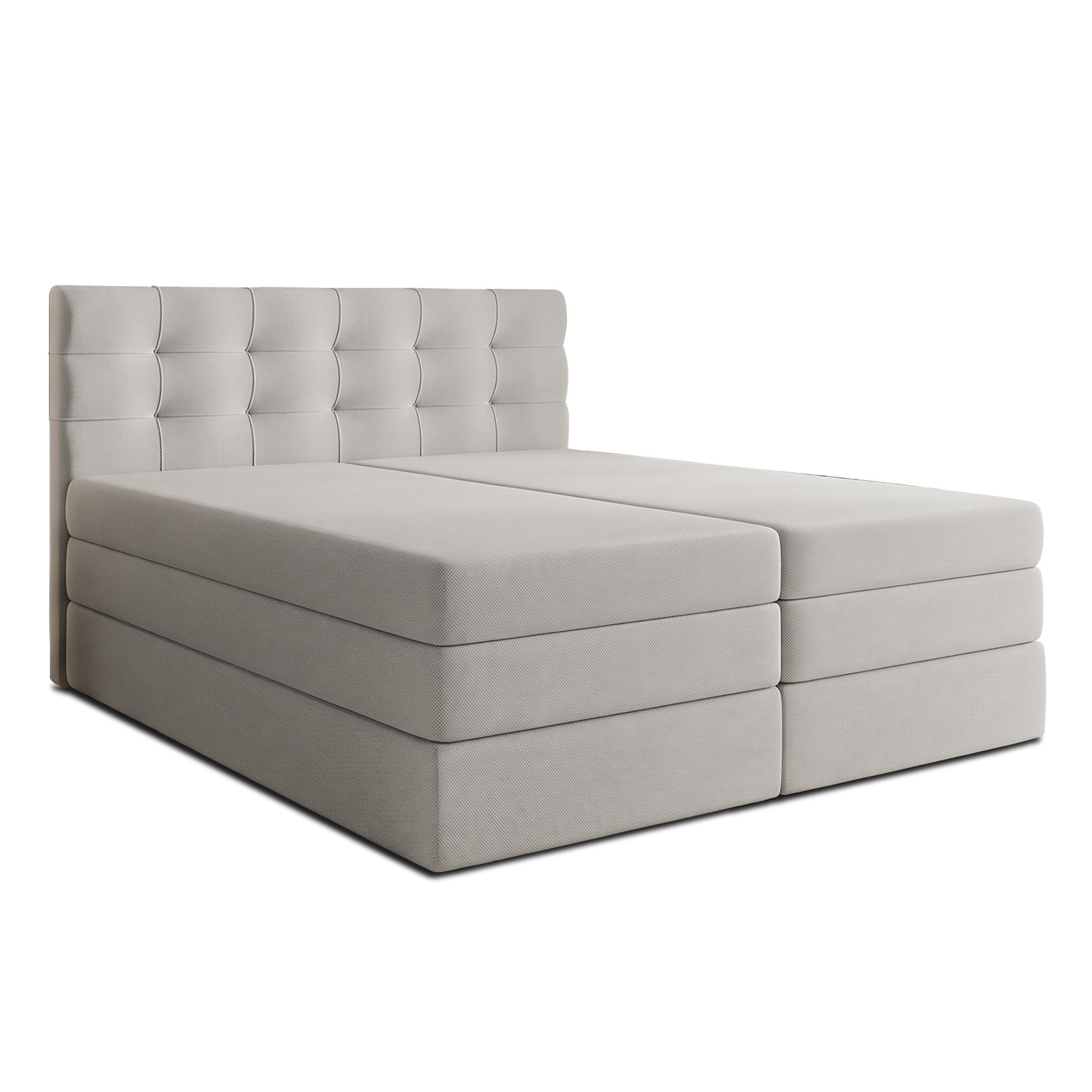 BOXSPRINGBETT FINIKE 160x200 cm mit Bettkasten und 2 Matratzen - Beige + TOPPER - Beige/Schwarz, Holz/Holzwerkstoff (160/200cm) - AX Living