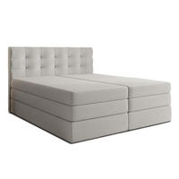 BOXSPRINGBETT FINIKE 160x200 cm mit Bettkasten und 2 Matratzen - Beige + TOPPER - Beige/Schwarz, Holz/Holzwerkstoff (160/200cm) - AX Living
