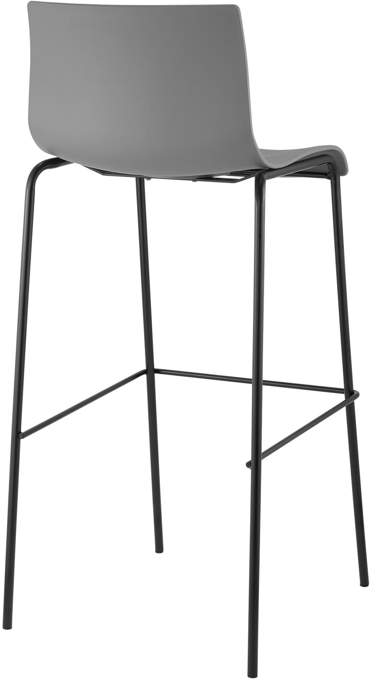 BARHOCKER 2er Set Kunststoff Grau - Schwarz/Grau, Kunststoff/Metall (43/100/48cm) - CLP