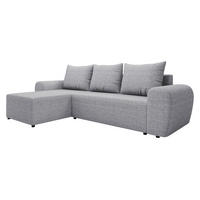 ECKSOFA Mader - Hellgrau/Schwarz, Holz/Kunststoff (260/140cm) - MIRJAN24