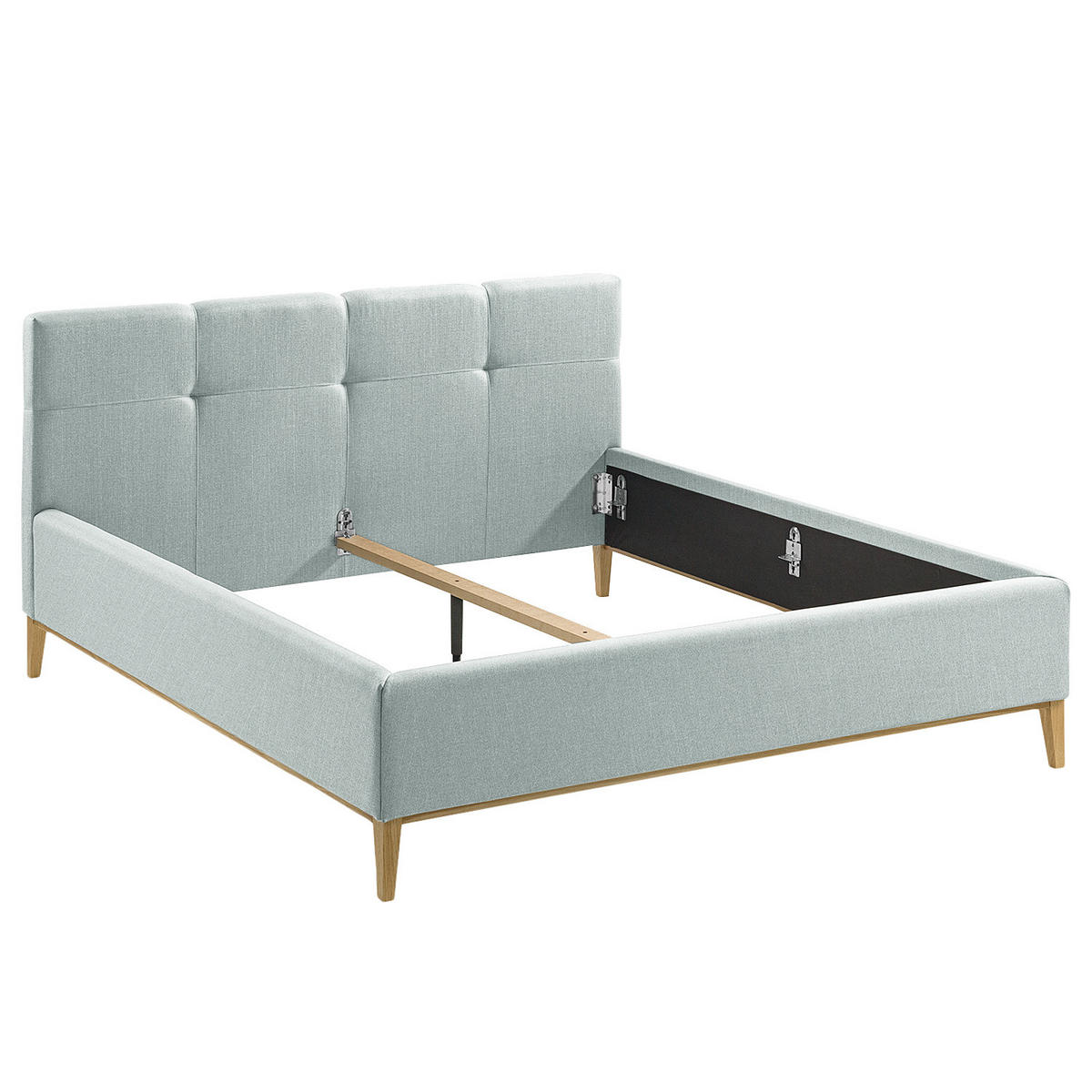 POLSTERBETT - Blaugrau, Textil (200/200cm) - home24